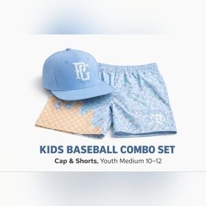 Youth Blue Baseball Shorts and Cap Set